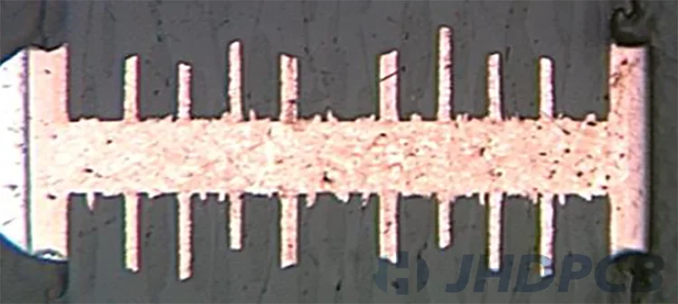 PCB cross section with non-conductive filled via