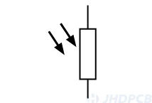 Light dependent resistor, LDR Symbol