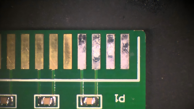 Damaged gold finger PCB